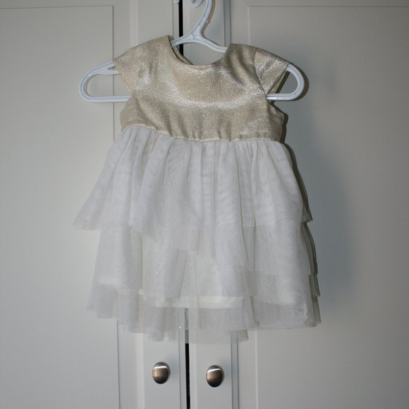 3/$20 H&M gold tulle fancy dress baby 6 months - Picture 2 of 16